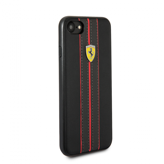 Ferrari iPhone 8 & iPhone 7, Leather Hard Case - Yellow Ferrari logo