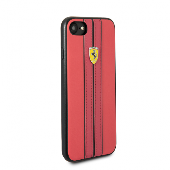 Ferrari iPhone 8 & iPhone 7, Leather Hard Case - Yellow Ferrari logo